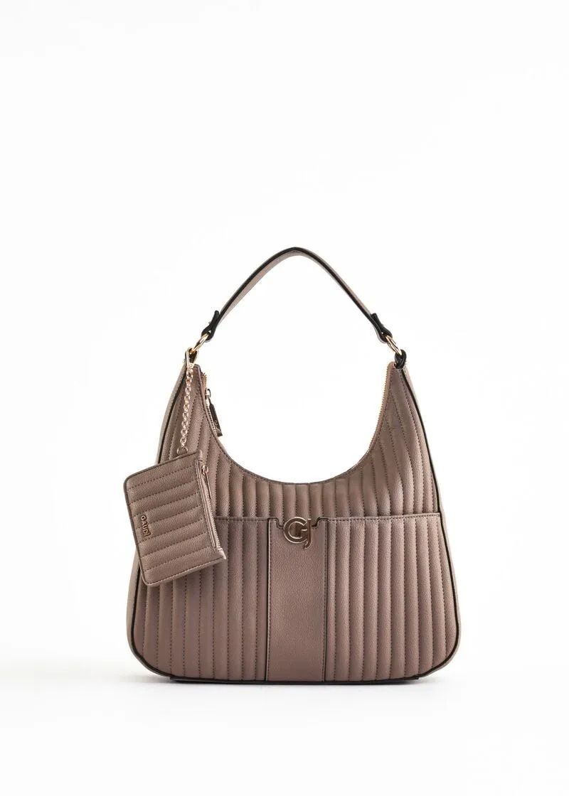 Hobo bag in simil pelle plissé