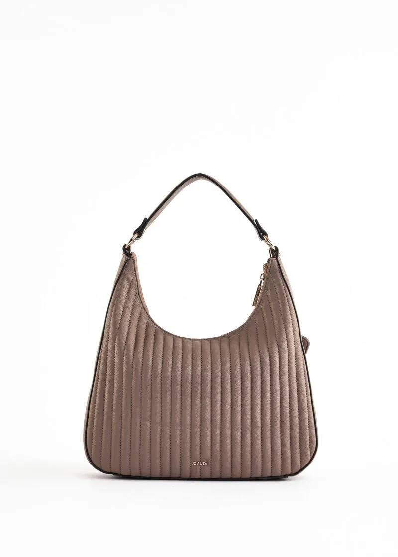 Hobo bag in simil pelle plissé