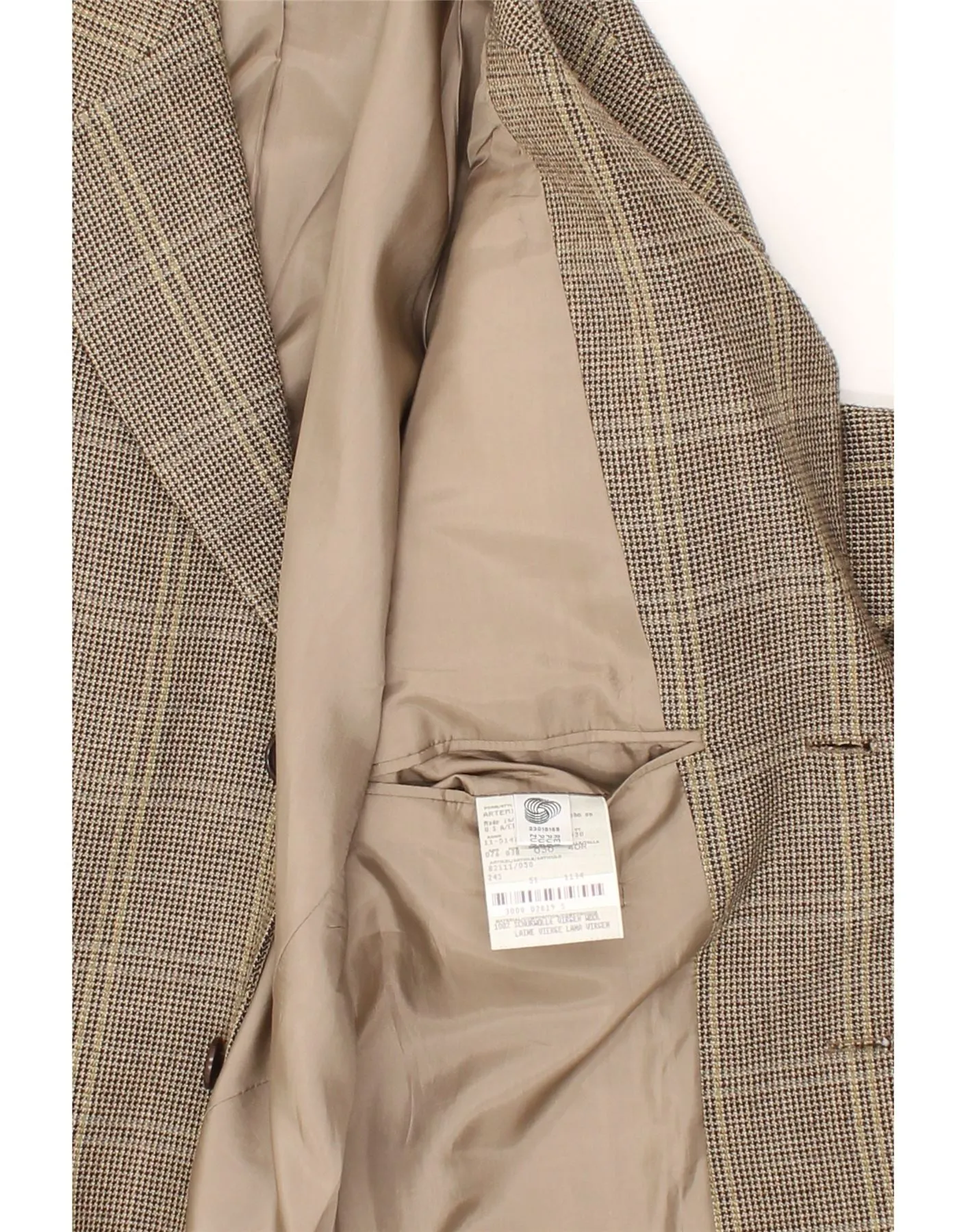 HUGO BOSS Mens 3 Button Blazer Jacket UK 40 Large Grey Houndstooth Wool