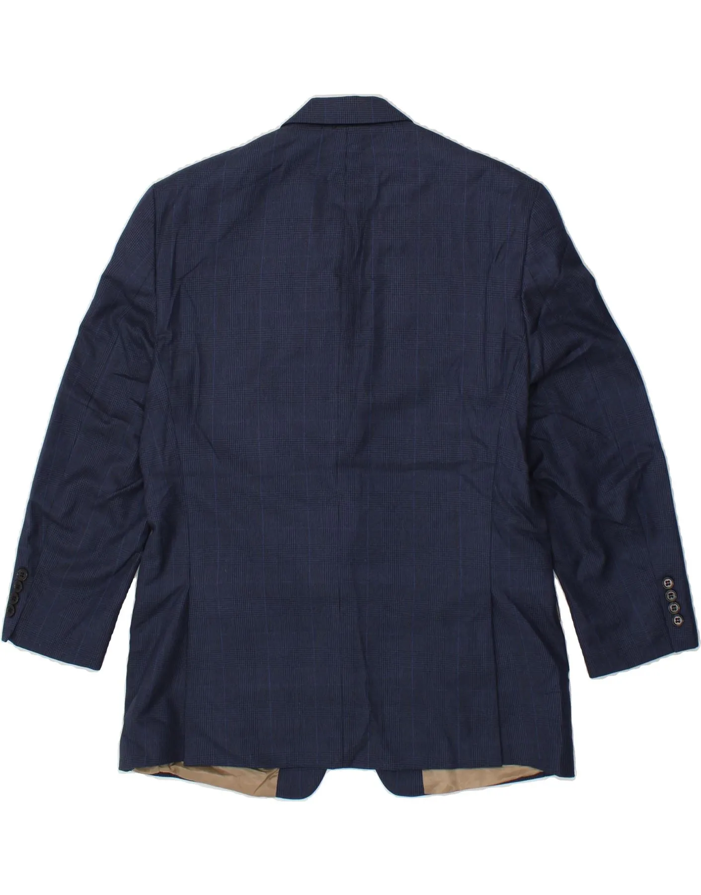 IZOD Mens 2 Button Blazer Jacket UK 42 XL Navy Blue Check Rayon