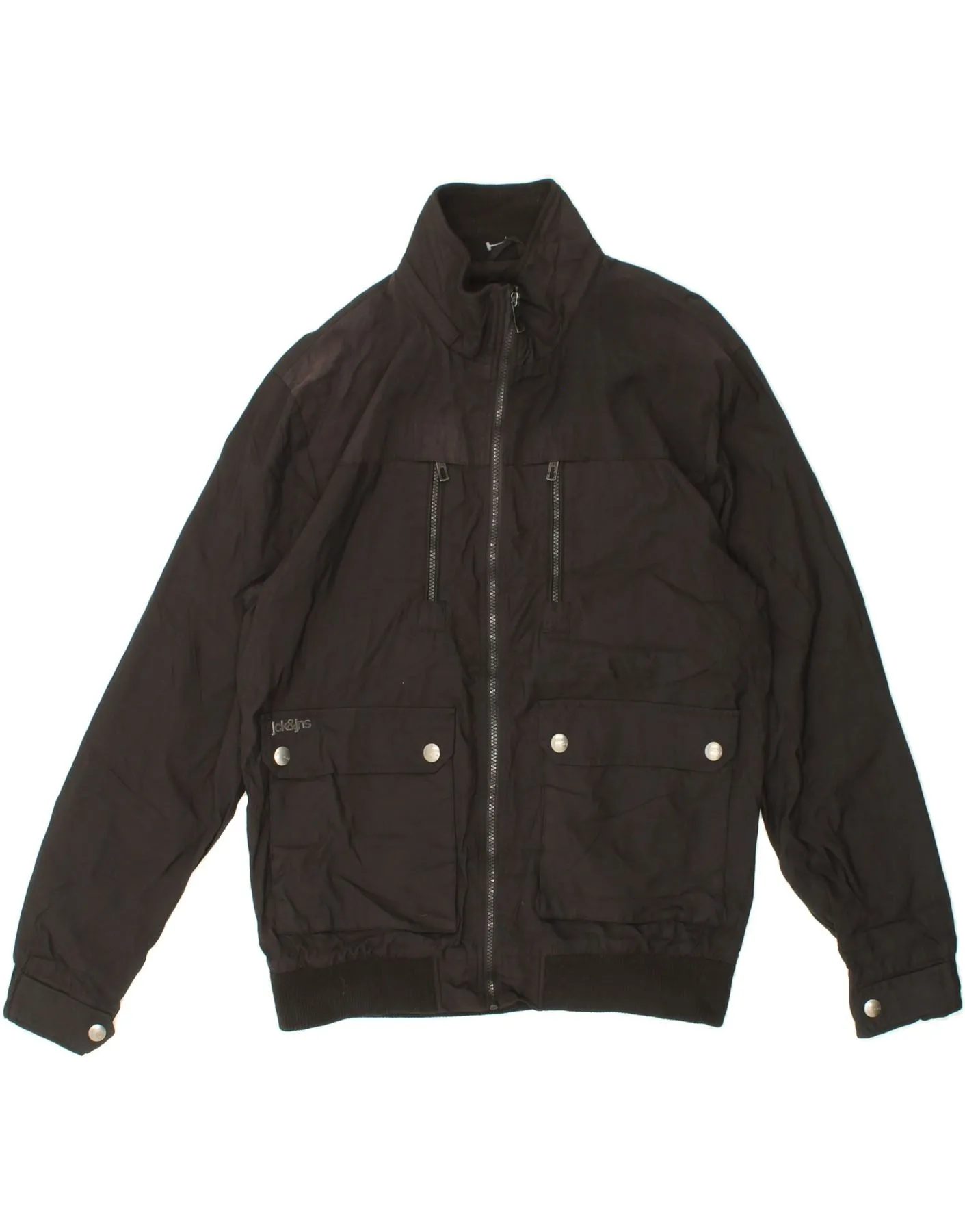 JACK & JONES Mens Bomber Jacket UK 42 XL Black