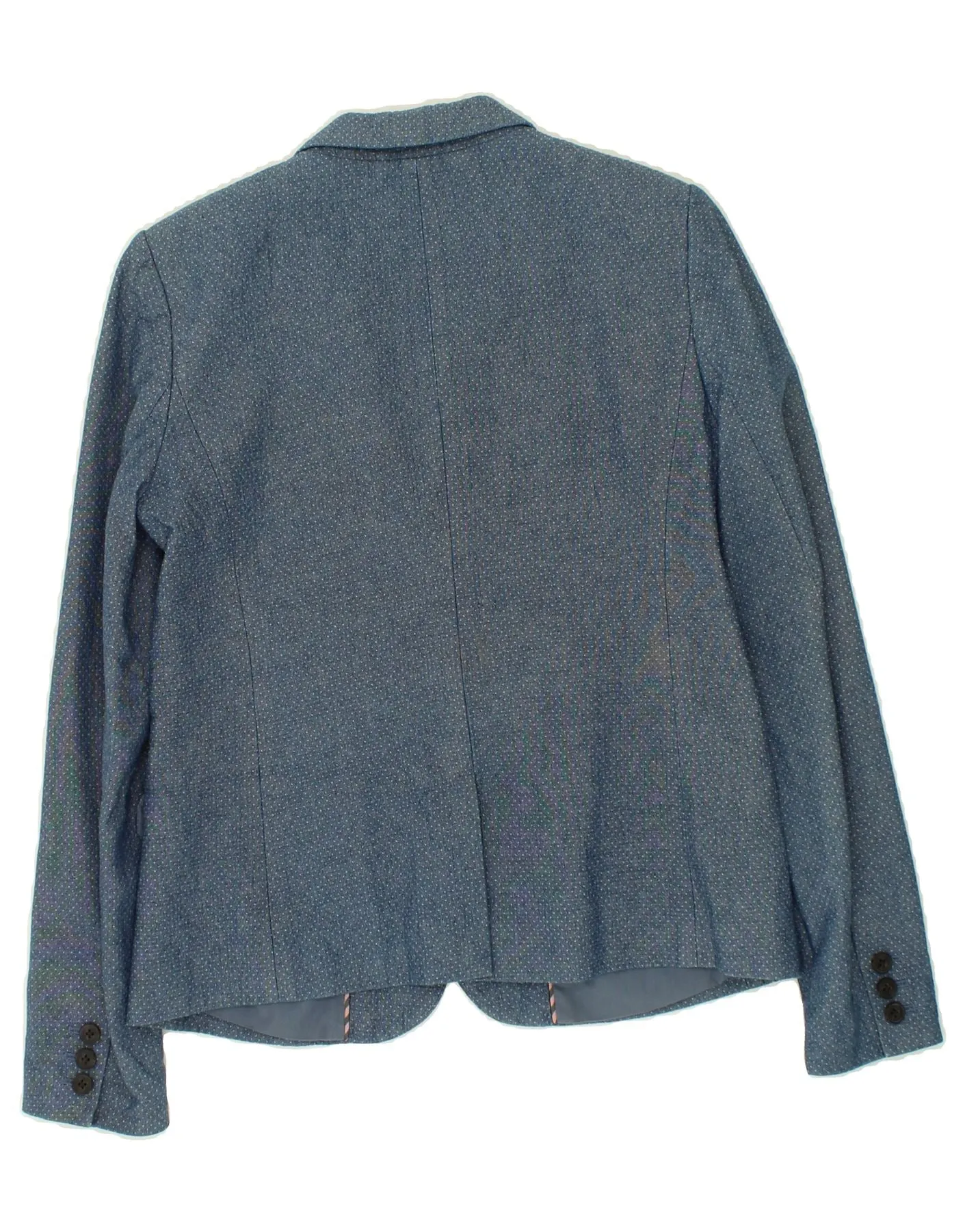 JACK WILLS Womens 1 Button Blazer Jacket UK 10 Small  Blue Spotted Cotton
