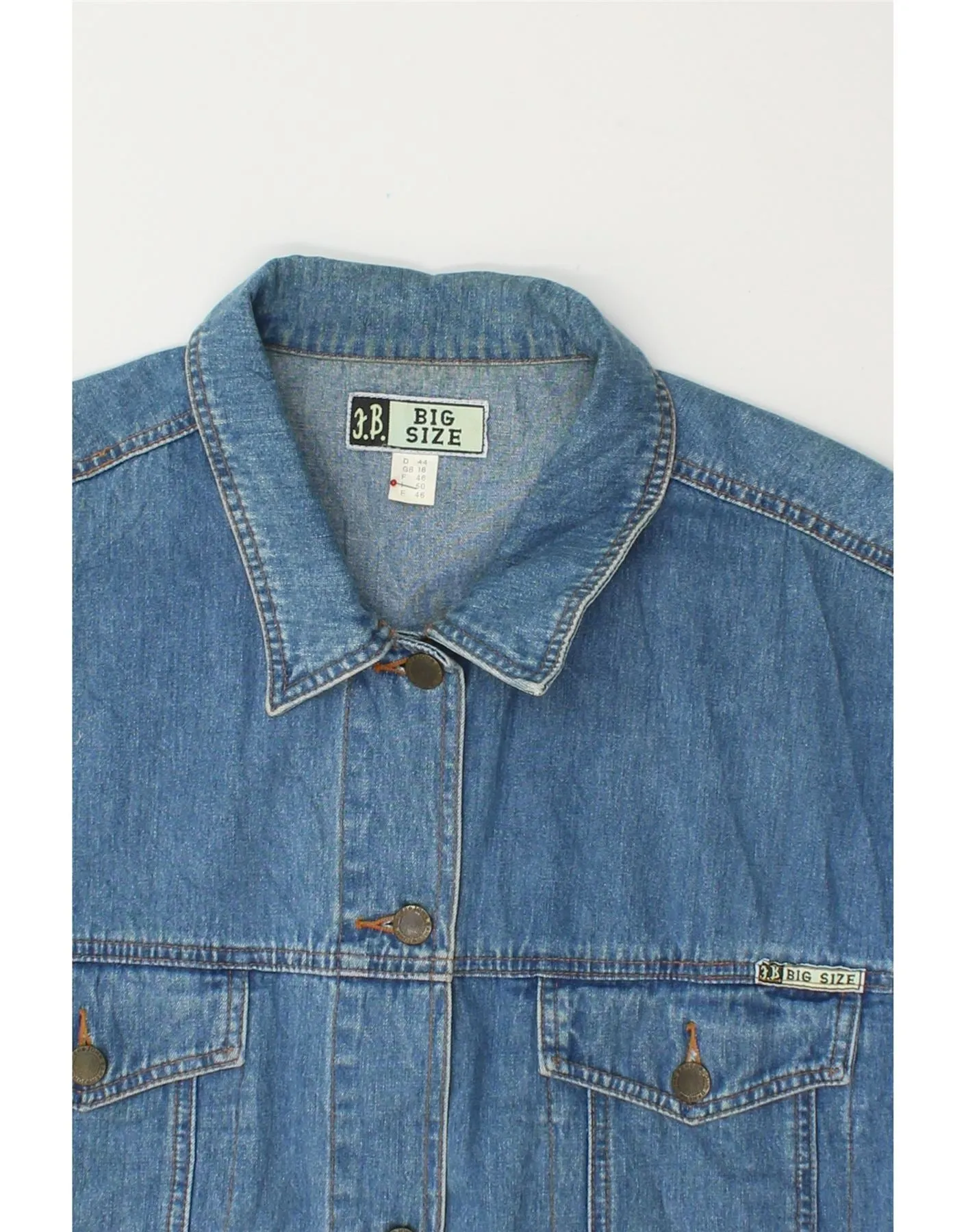 JOHN BANER Womens Big Size Oversized Denim Jacket UK 18 XL  Blue Cotton