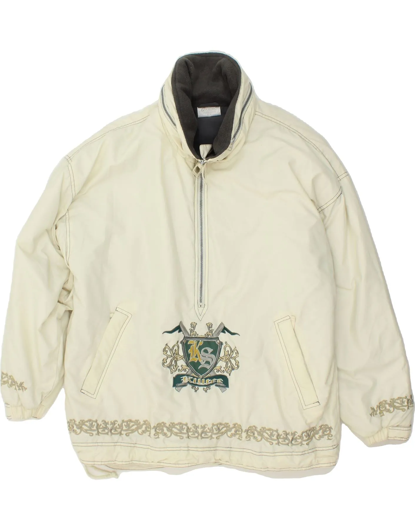 KILLTEC Mens Graphic Pullover Windbreaker Jacket UK 40 Large White