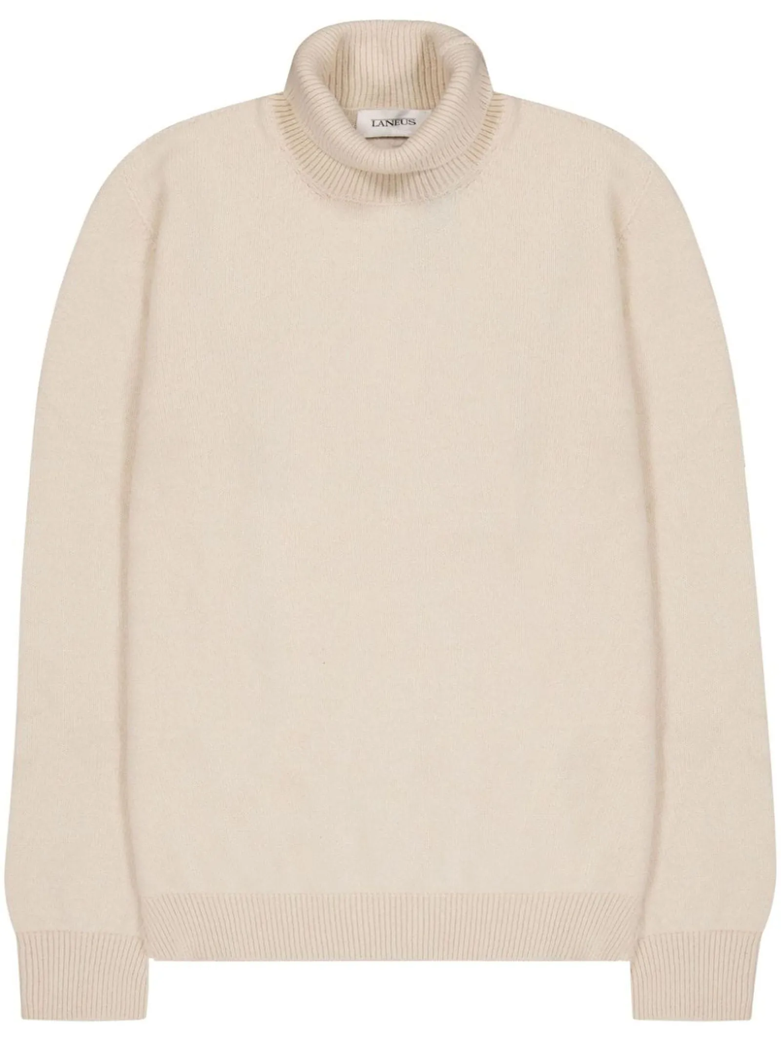 LANEUS Abbigliamento,Maglieria Maglione a collo alto in lana color sabbia 
