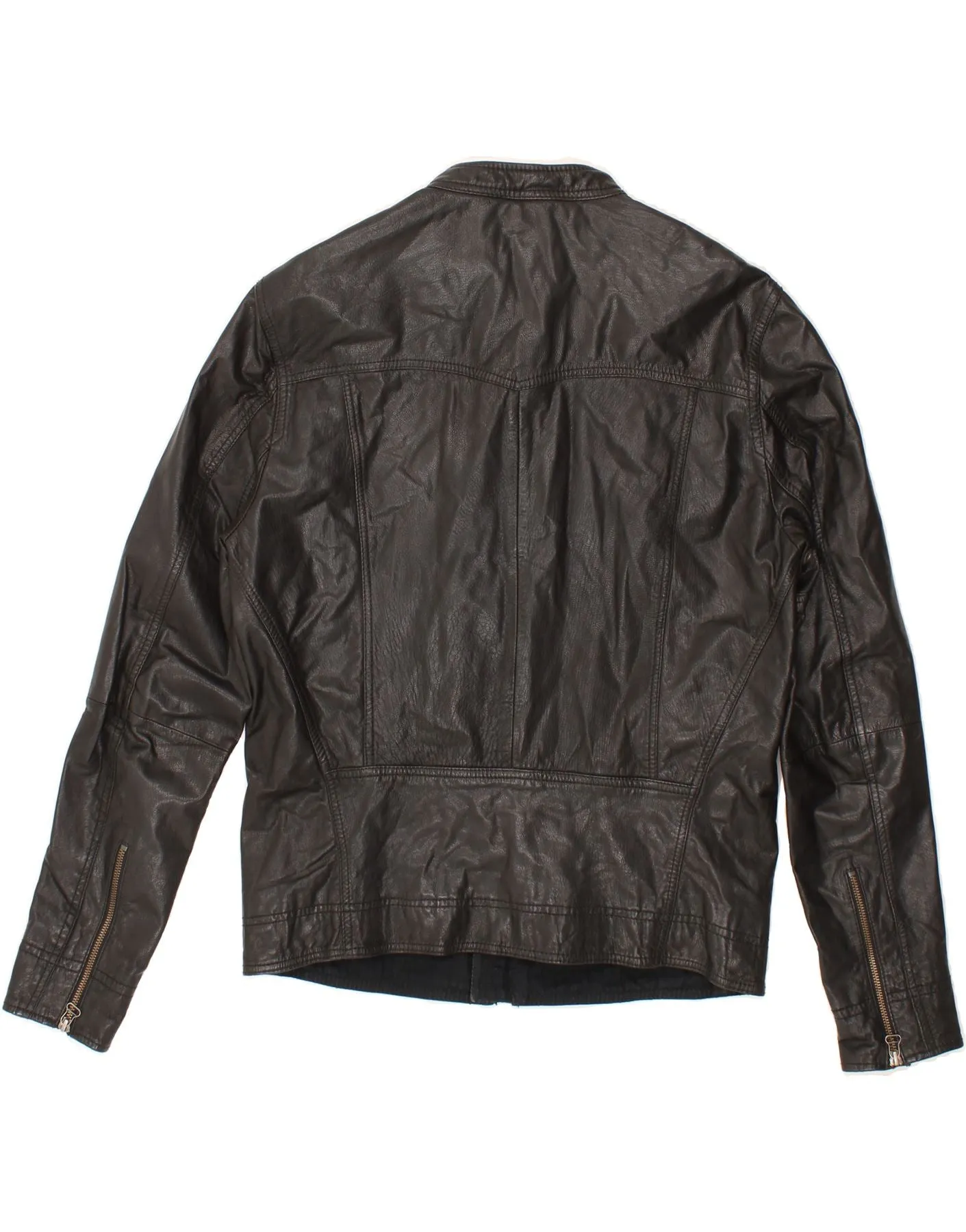 LEE Mens Leather Jacket UK 40 Large Brown Leather