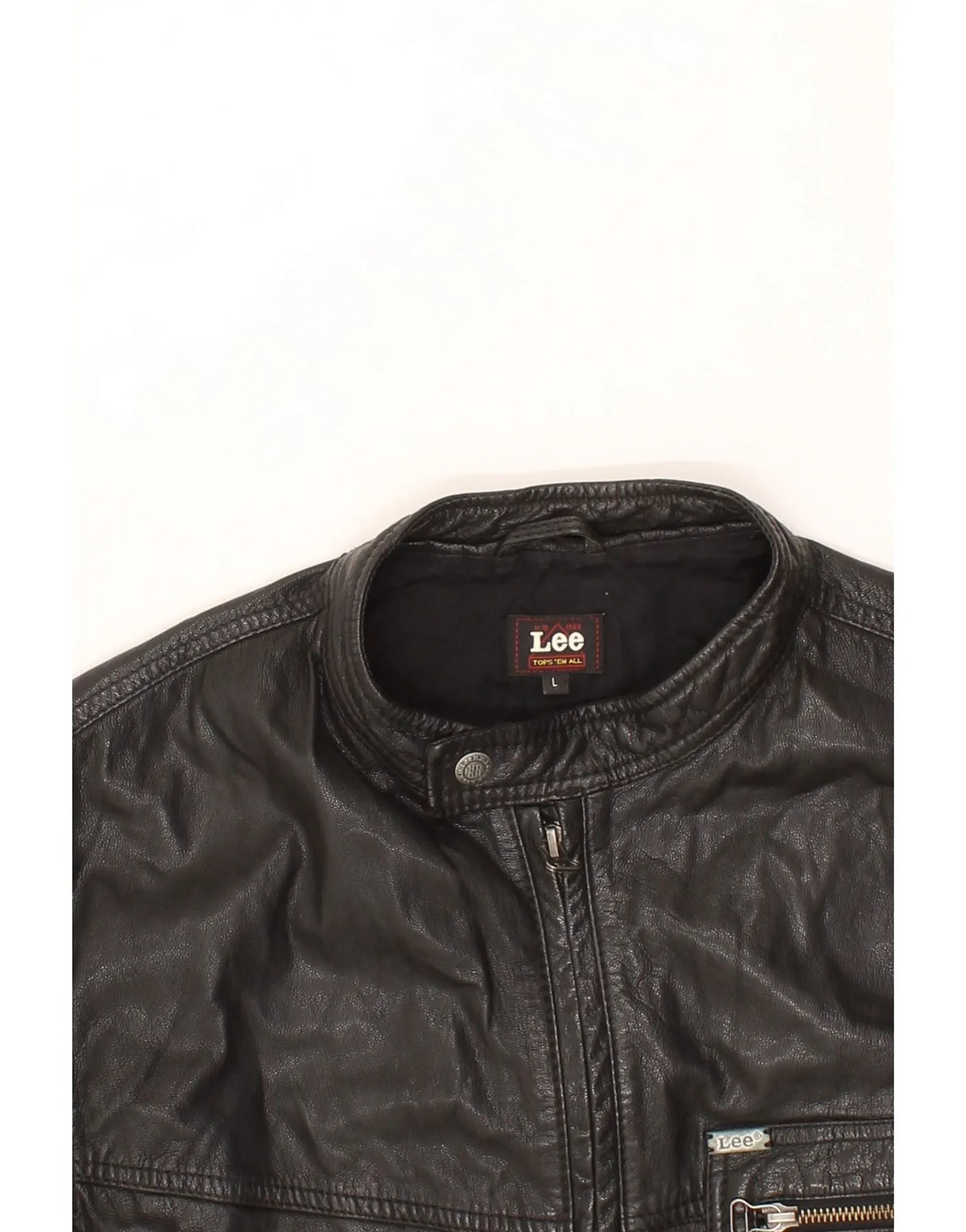 LEE Mens Leather Jacket UK 40 Large Brown Leather