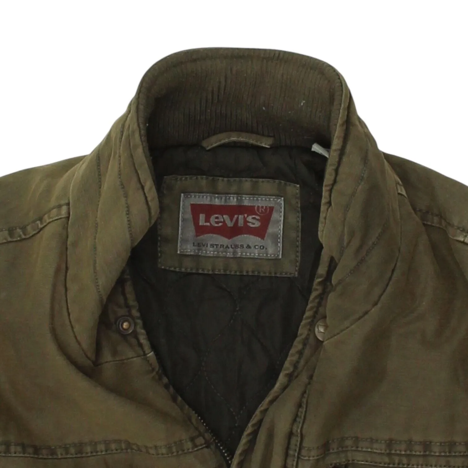 Levi's Mens Green Quilted Utility Jacket | Vintage Designer Coat VTG