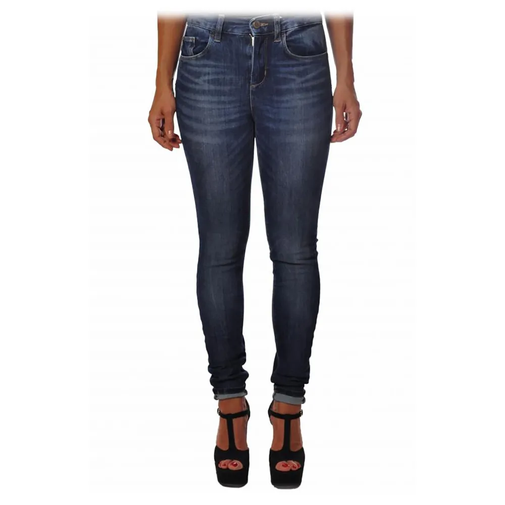 Liu Jo - Jeans Stretch Skinny a Vita Media - Blu - Pantaloni - Made in Italy - Luxury Exclusive Collection