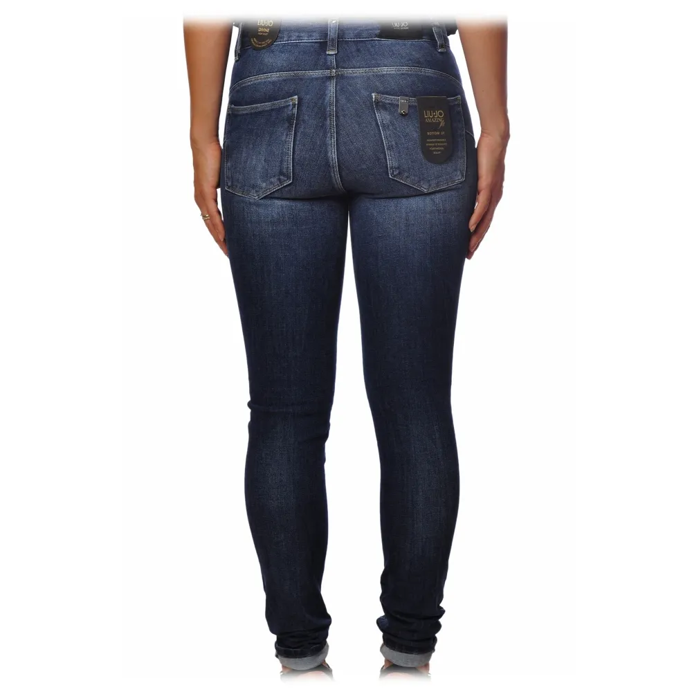 Liu Jo - Jeans Stretch Skinny a Vita Media - Blu - Pantaloni - Made in Italy - Luxury Exclusive Collection