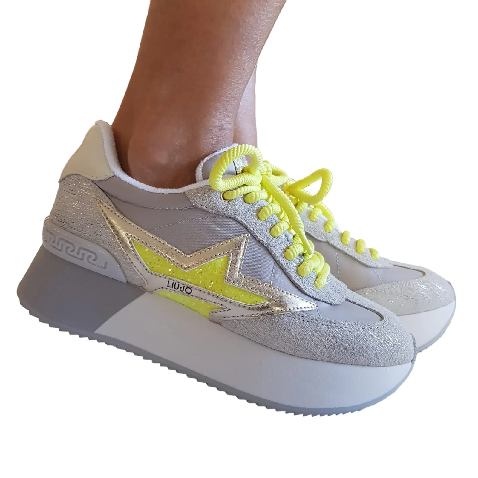 Liu-Jo Sneakers Donna Grigio-Giallo fluo Rif.800