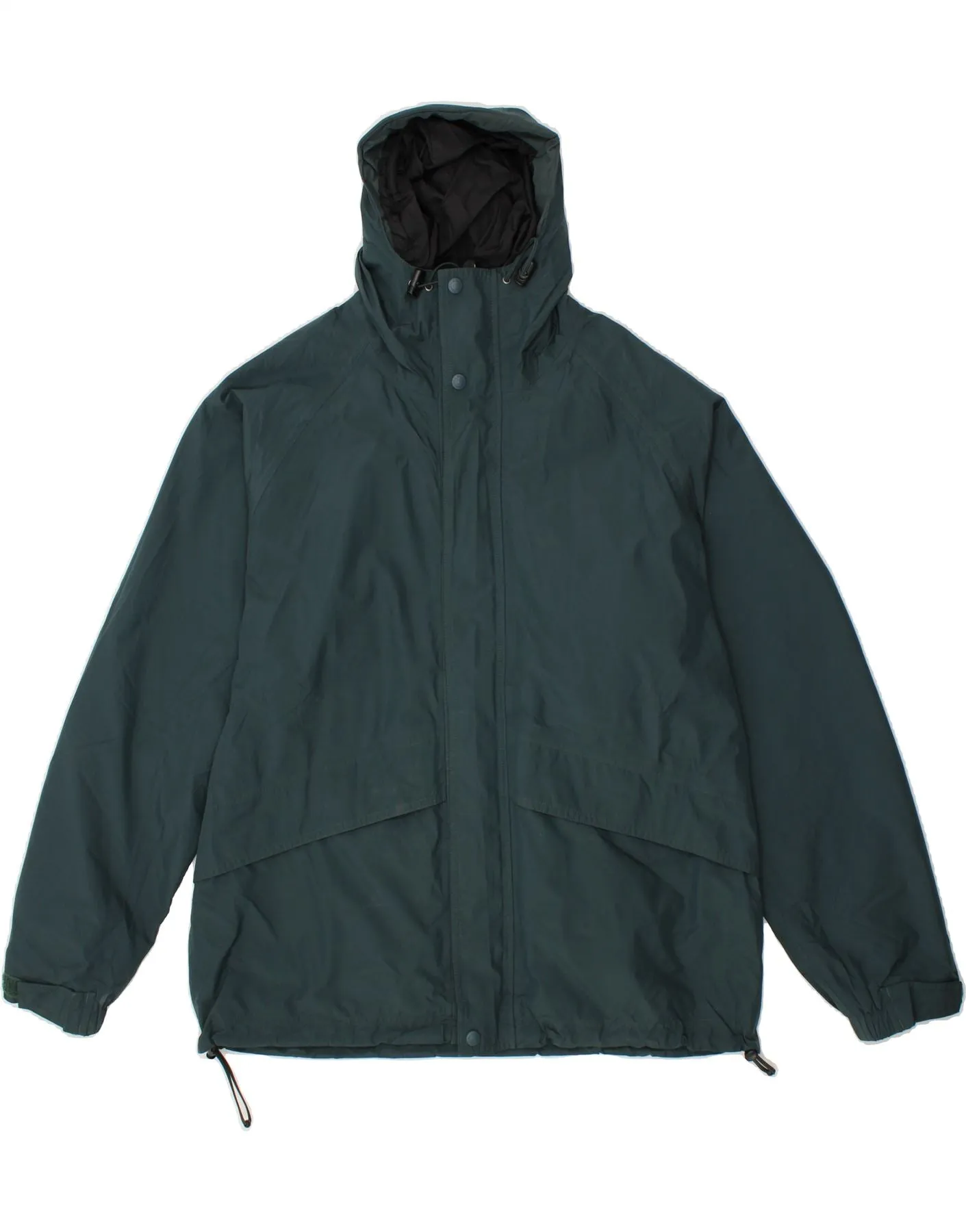 L.L.BEAN Mens Gore-Tex Hooded Rain Jacket UK 40 Large Green Nylon