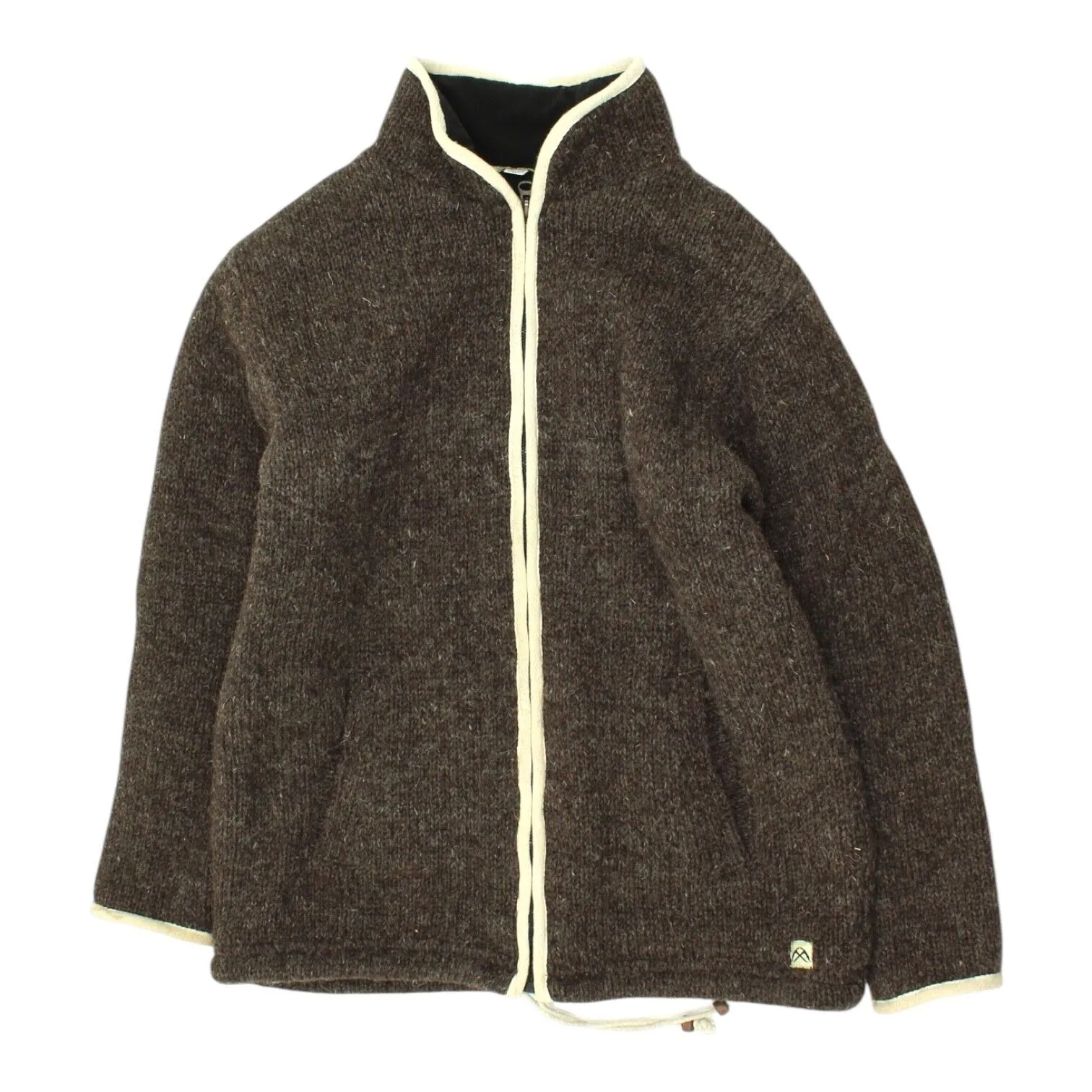 Lonely Sherpa Mens Brown Knit Jumper Jacket | Vintage High End Designer Knitwear