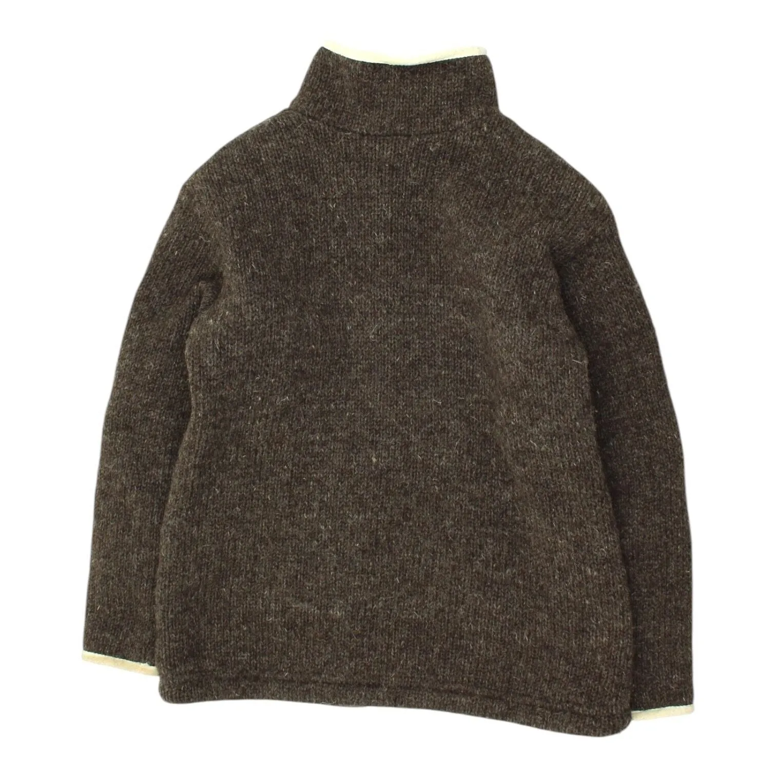 Lonely Sherpa Mens Brown Knit Jumper Jacket | Vintage High End Designer Knitwear