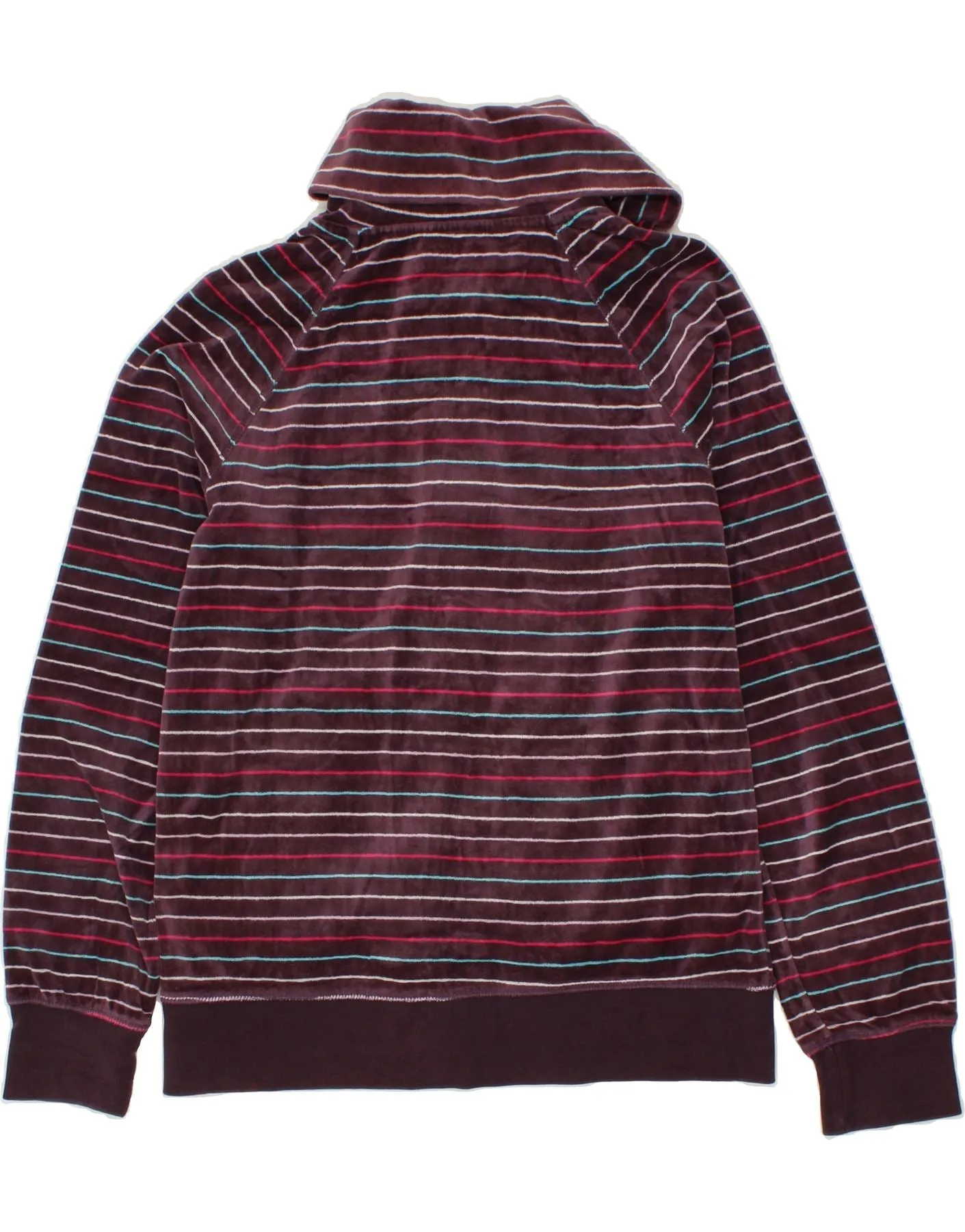 LOTTO Womens Tracksuit Top Jacket UK 16 Large Maroon Striped