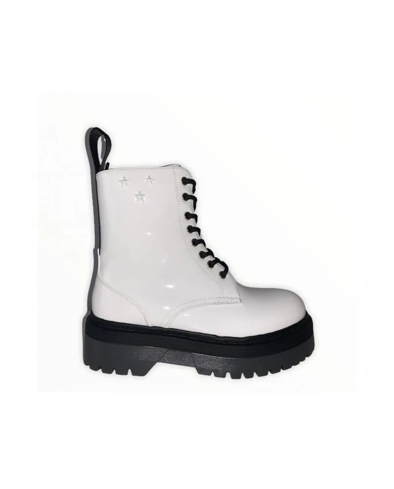 LUMBERJACK ELYSE SWC1501 Anfibi scarponcini stivaletti biker bianco