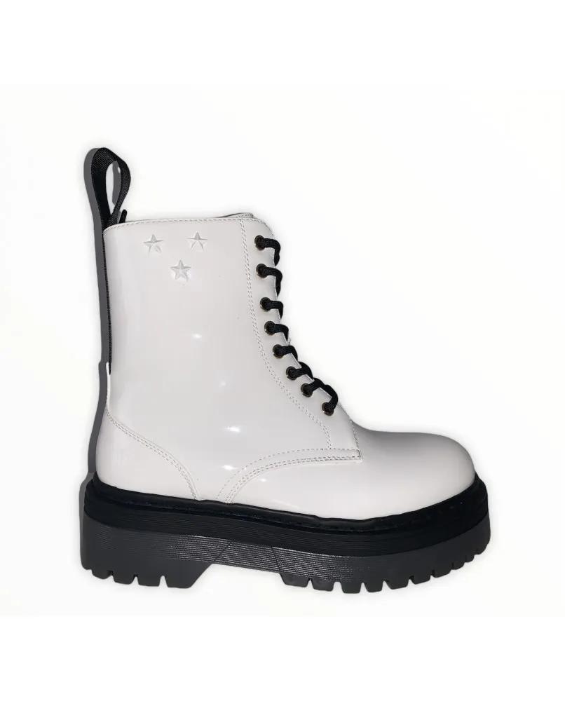 LUMBERJACK ELYSE SWC1501 Anfibi scarponcini stivaletti biker bianco