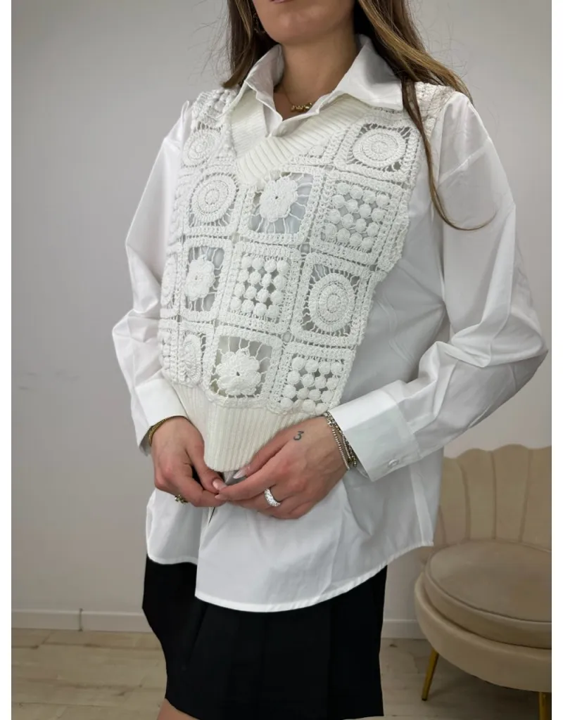 MAGLIA CAMICIA DOREN BIANCA