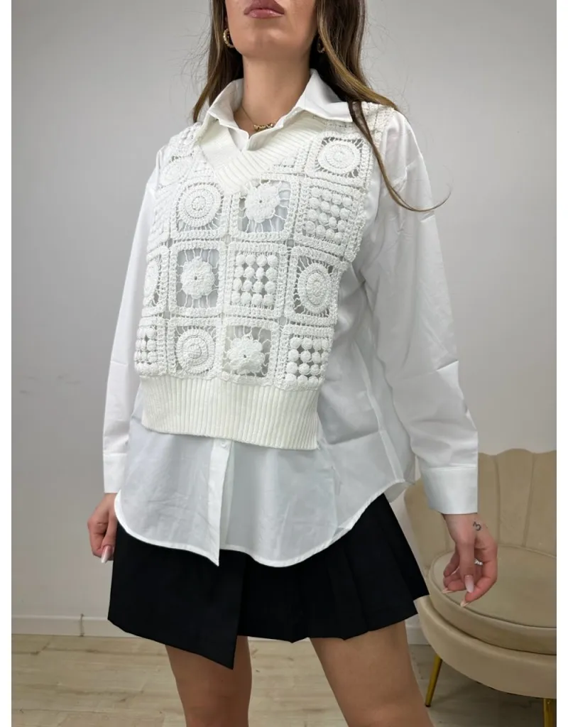 MAGLIA CAMICIA DOREN BIANCA