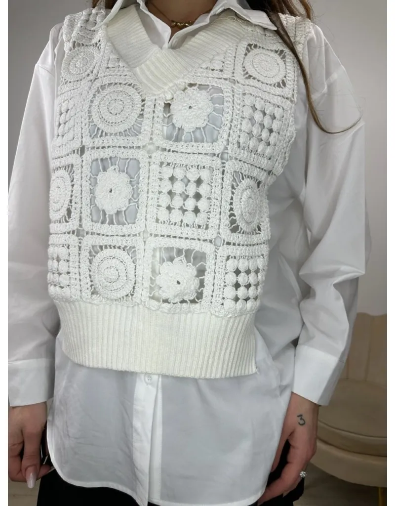 MAGLIA CAMICIA DOREN BIANCA