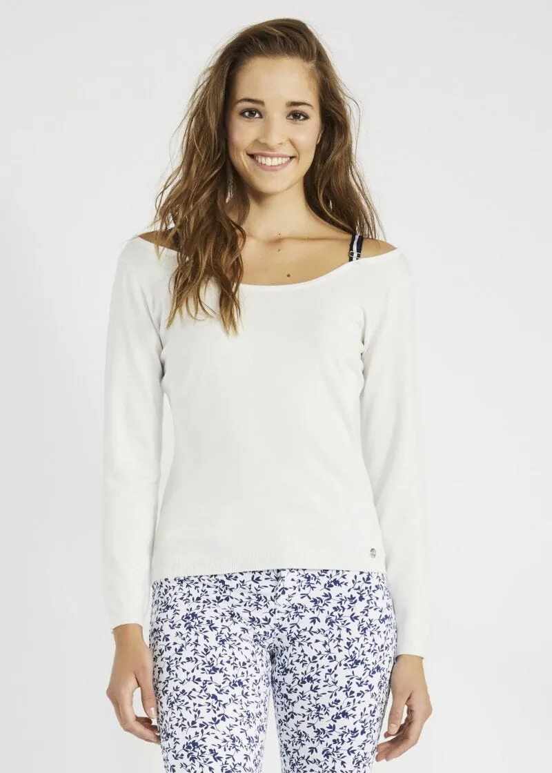 Maglia con spalline in gros grain