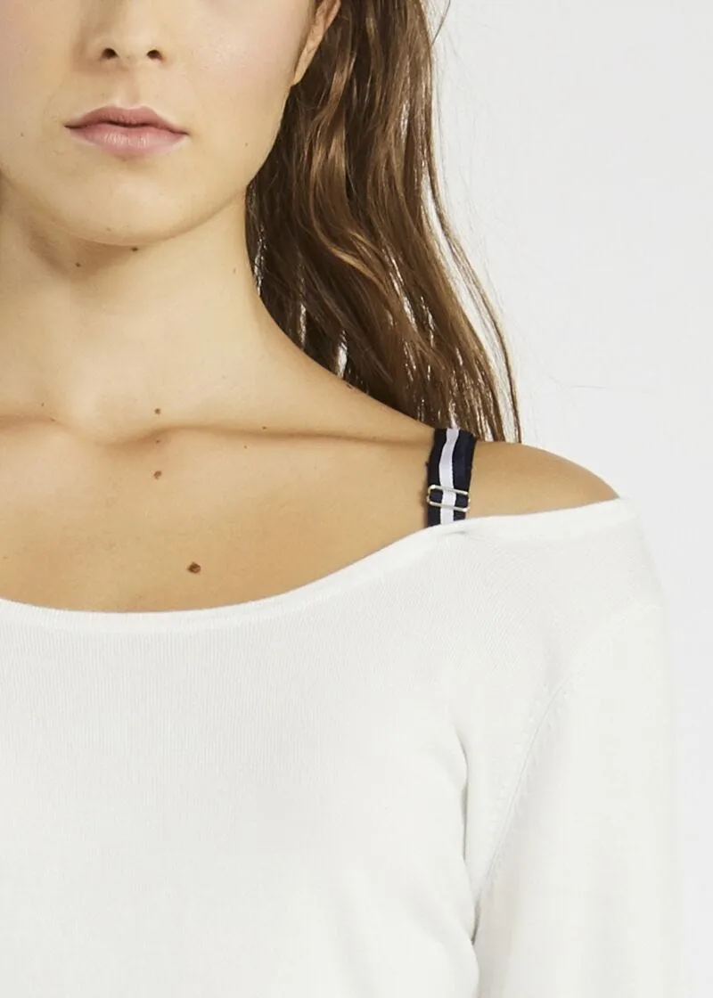 Maglia con spalline in gros grain