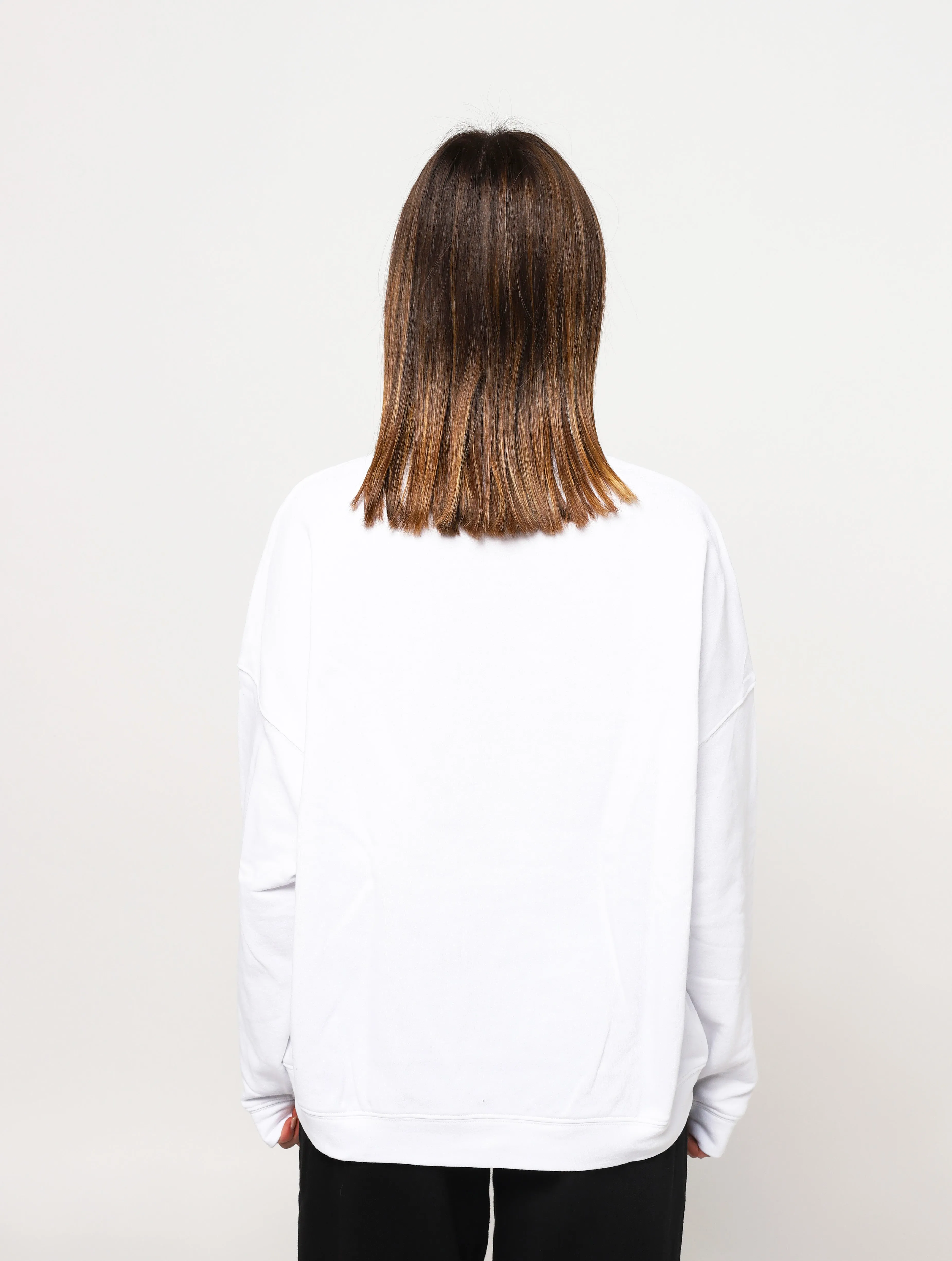 Maglia in felpa oversize a paricollo, balza e polsini. Scritta in stampa tipo graffiti leopardato 'aniye by' - 185868WHITE