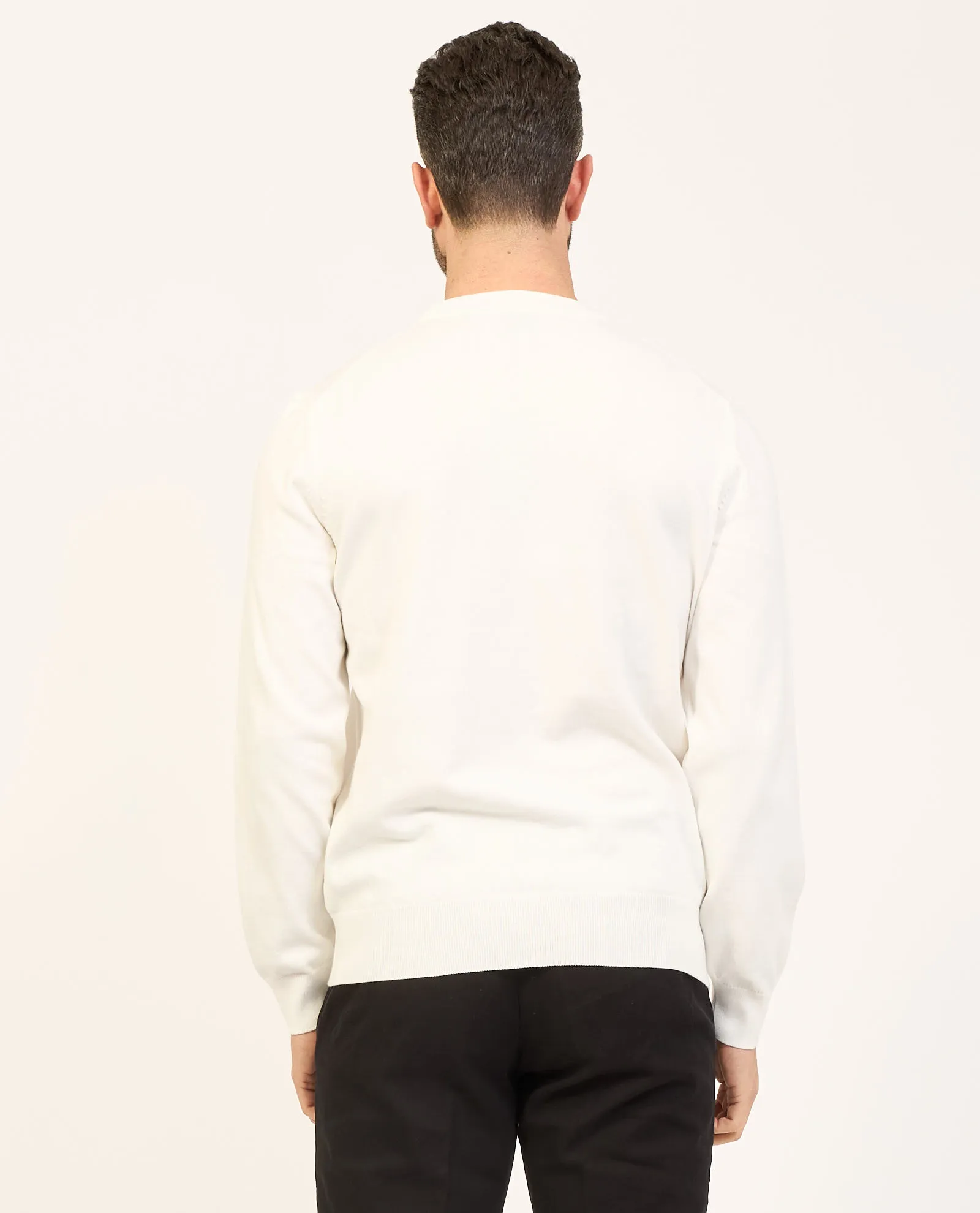 Maglia uomo Boss girocollo in cotone con logo ricamato