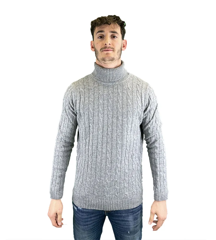 Maglione a collo alto a trecce Uomo Ellemme