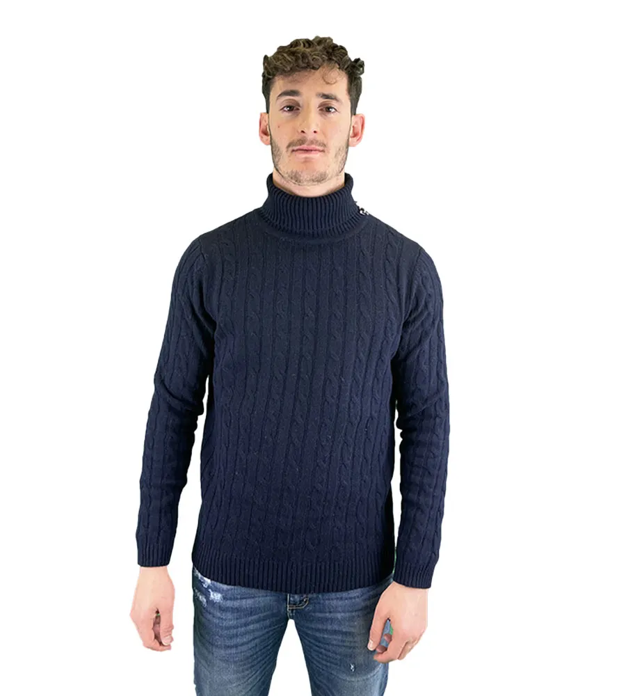 Maglione a collo alto a trecce Uomo Ellemme