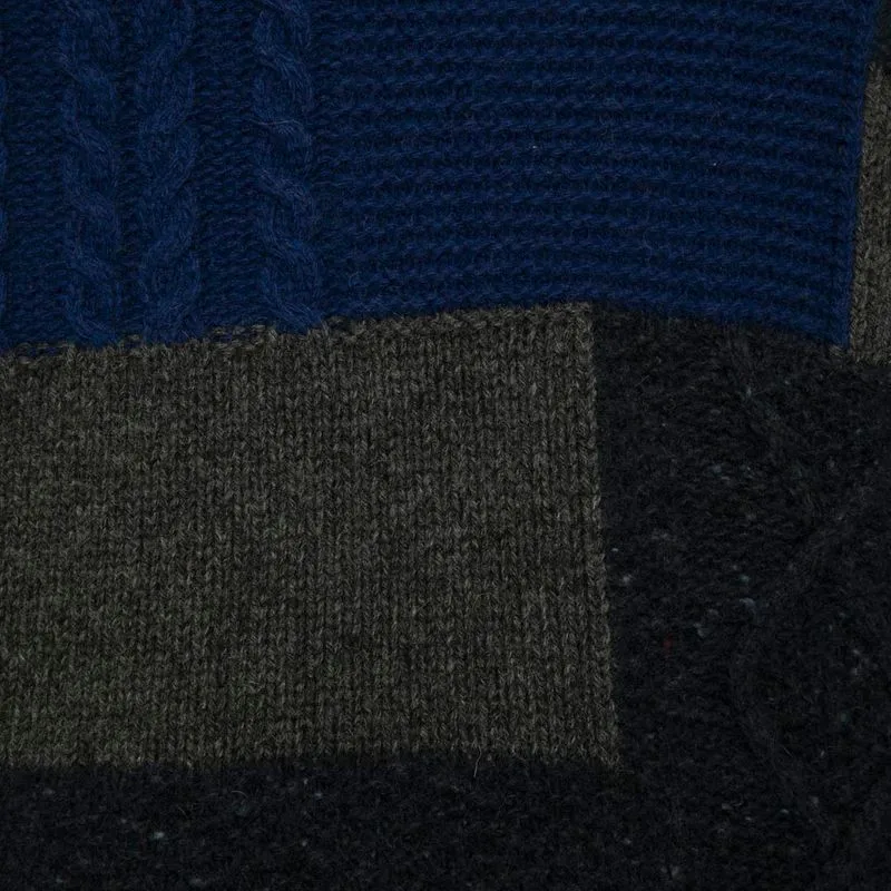 Maglione a collo alto in lana color block 