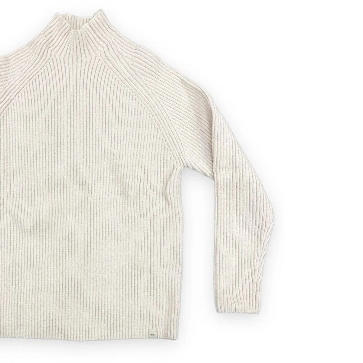 Maglione A Coste Con Collo Alto
