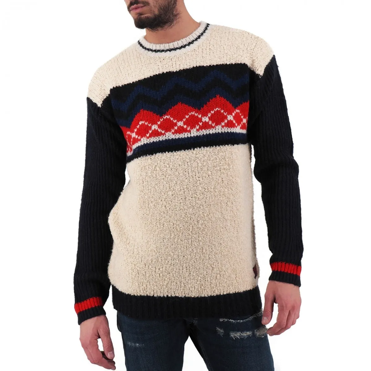 Maglione Con Peluche, Beige