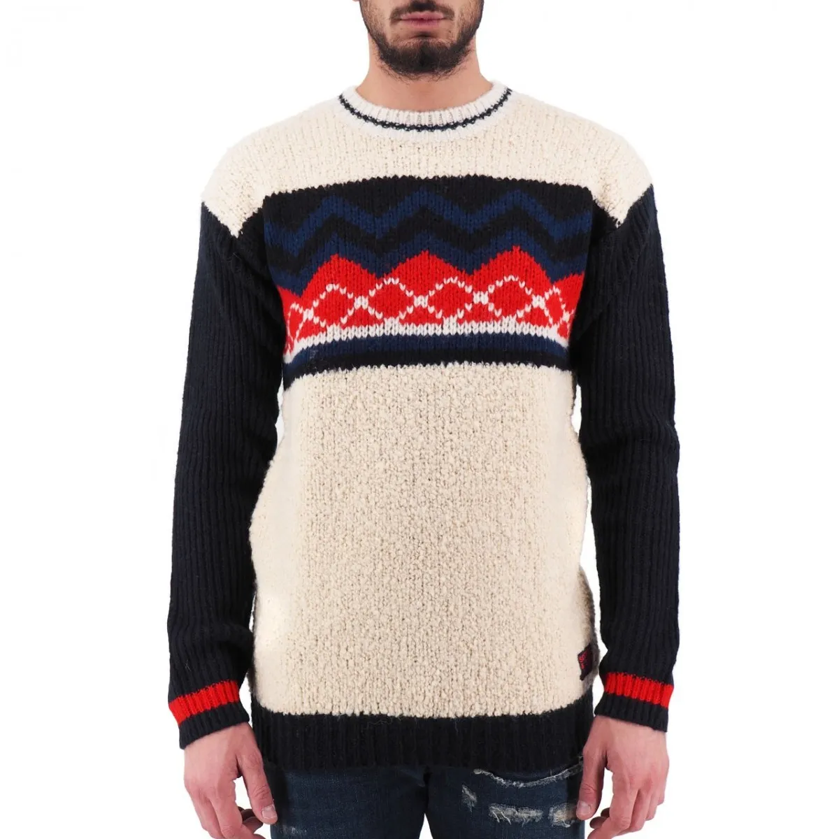 Maglione Con Peluche, Beige