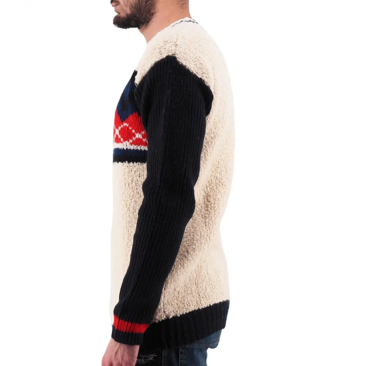 Maglione Con Peluche, Beige
