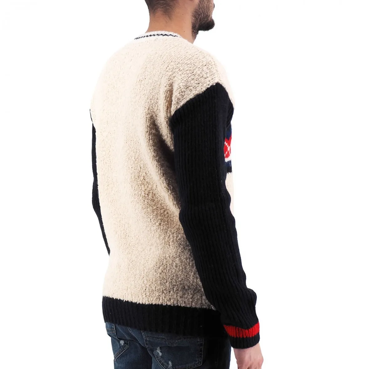 Maglione Con Peluche, Beige