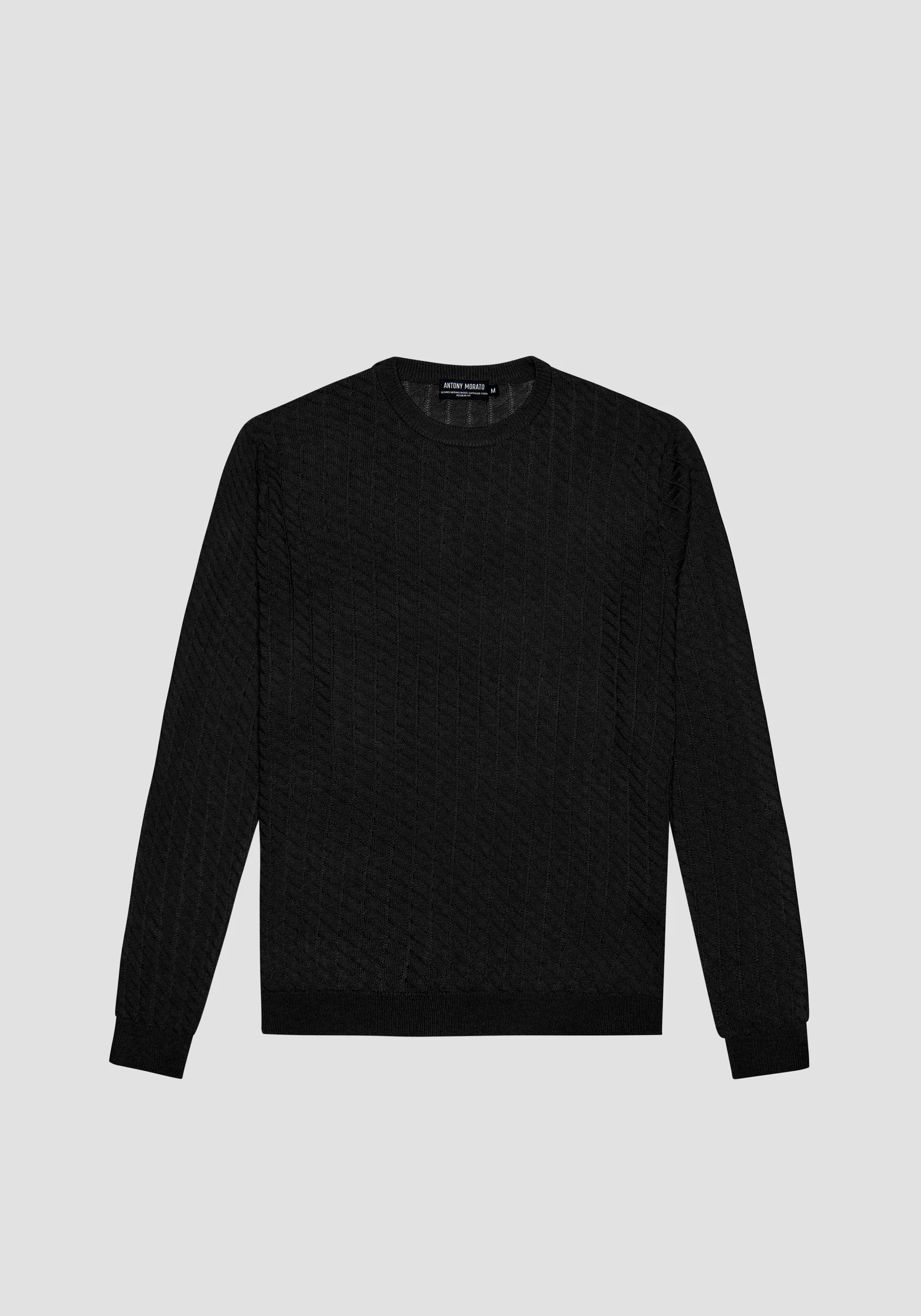 MAGLIONE REGULAR FIT IN MISTO LANA MERINO