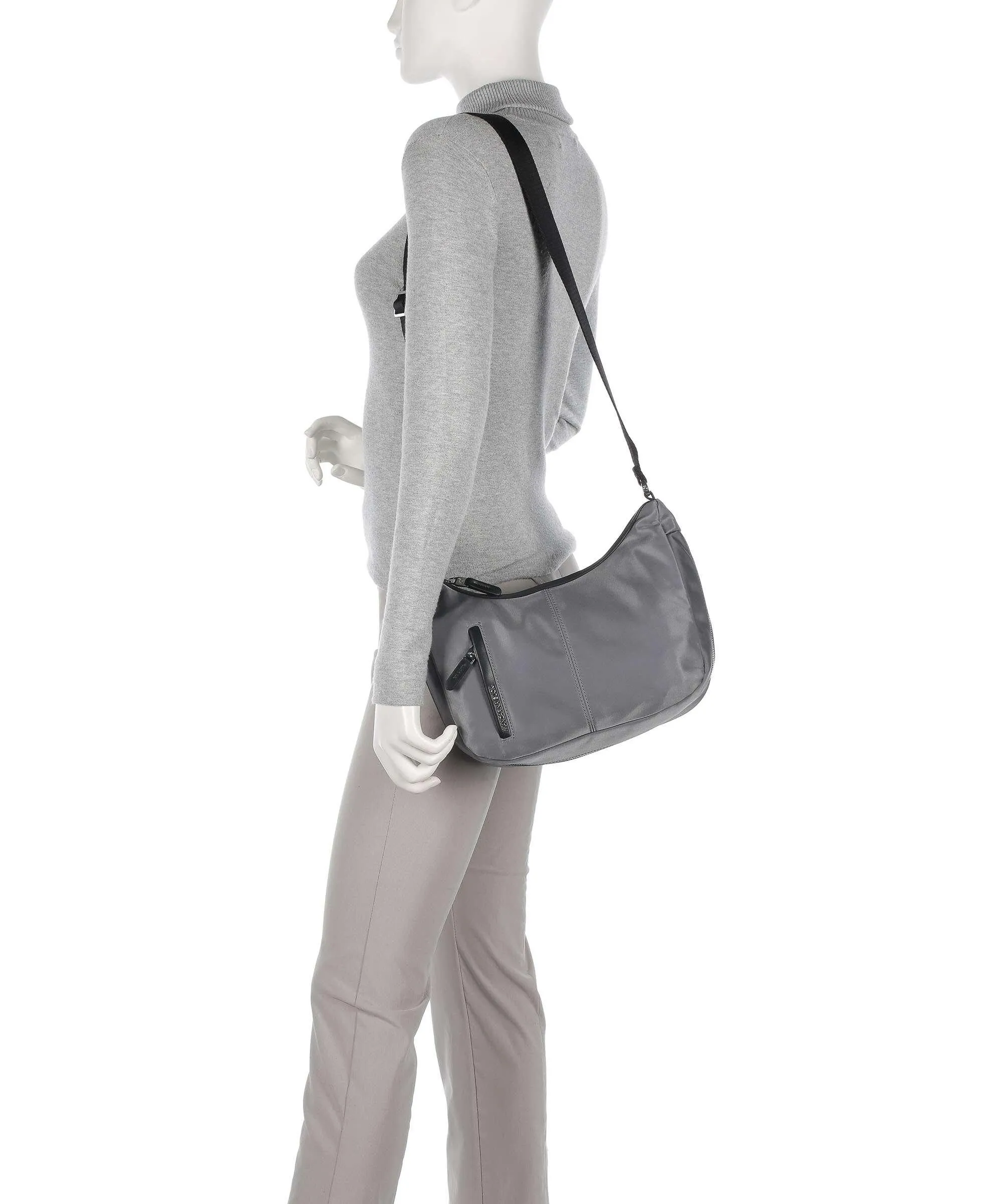 Mandarina Duck Hunter Borsa hobo nylon grigio  