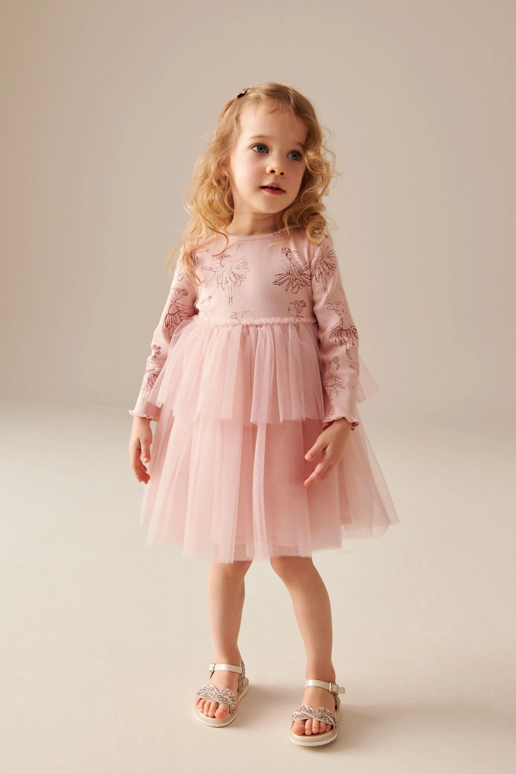 Manica Lunga Mesh Vestito (3mesi -7anni)    