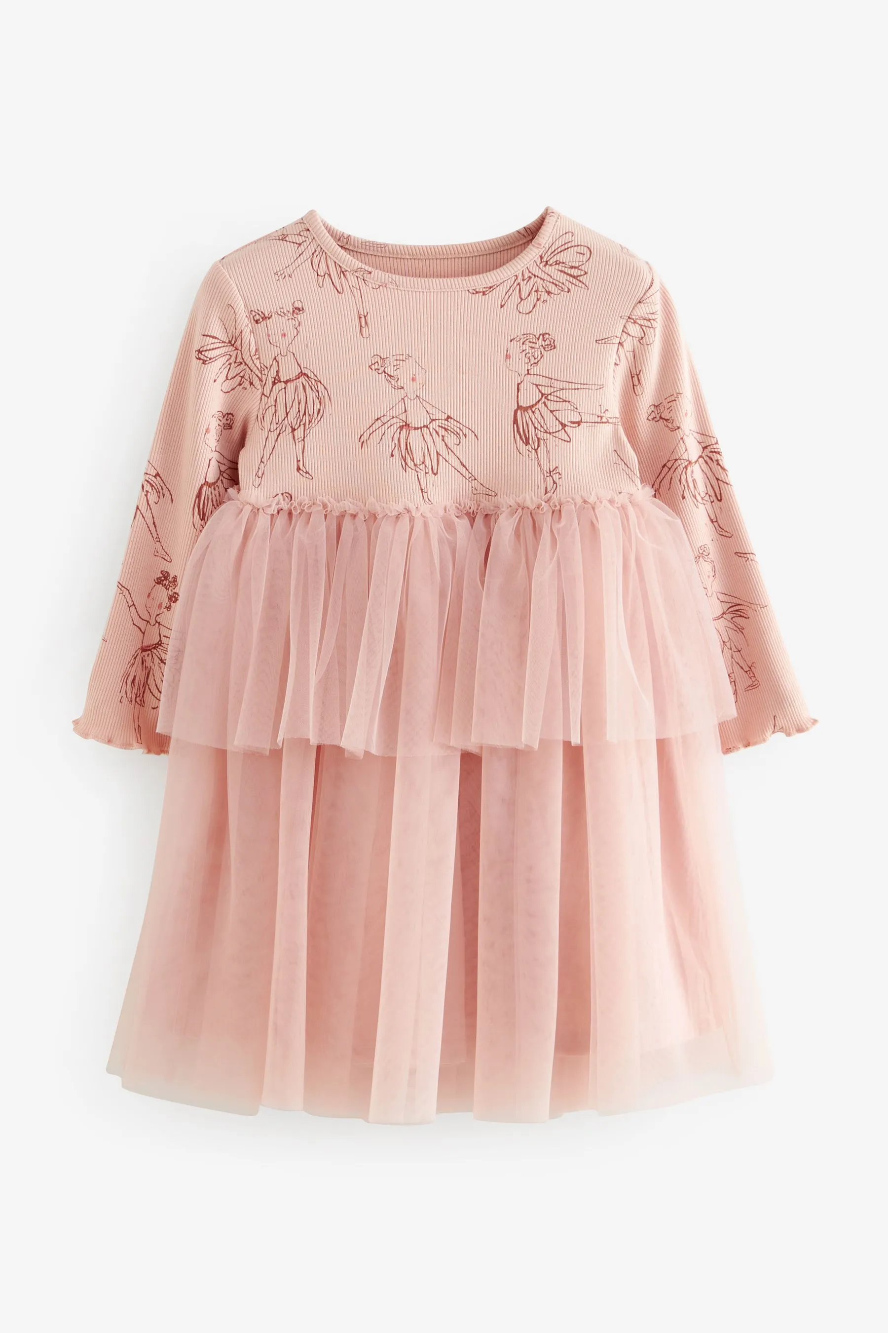 Manica Lunga Mesh Vestito (3mesi -7anni)    