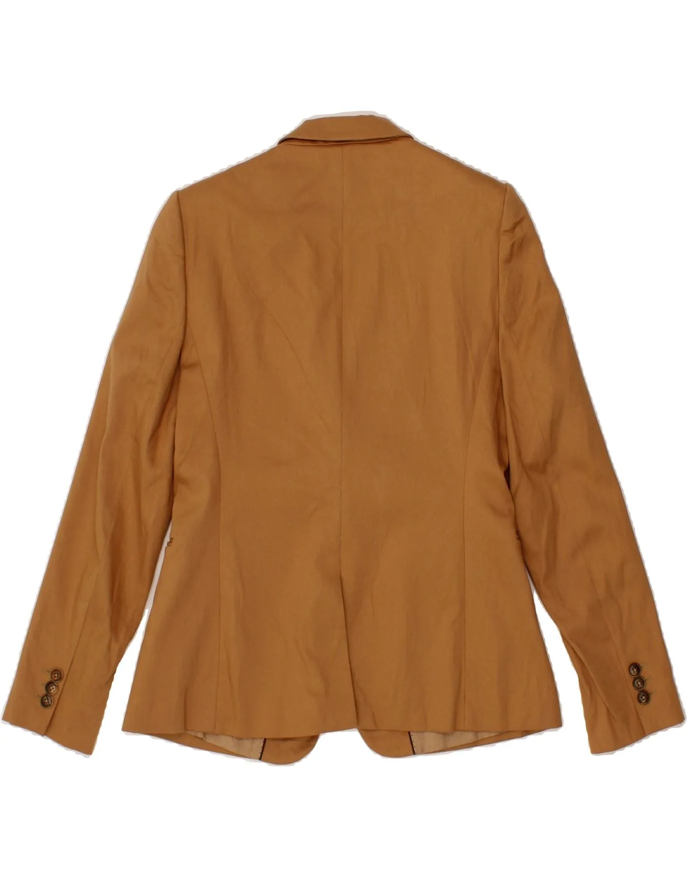 MASSIMO DUTTI Womens 1 Button Blazer Jacket EU 42 Large Beige Cotton