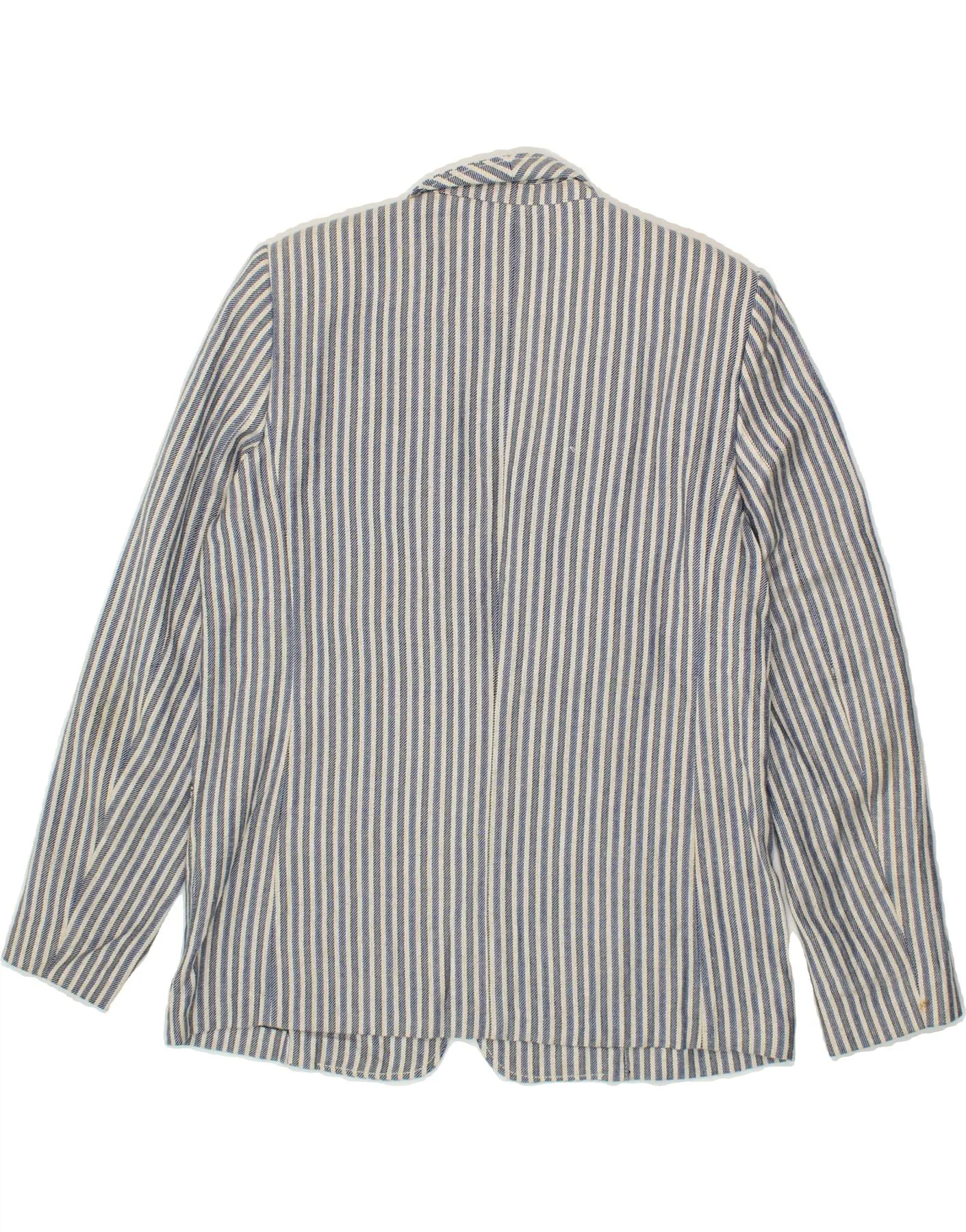 MASSIMO DUTTI Womens 1 Button Blazer Jacket US 12 Large Blue Pinstripe