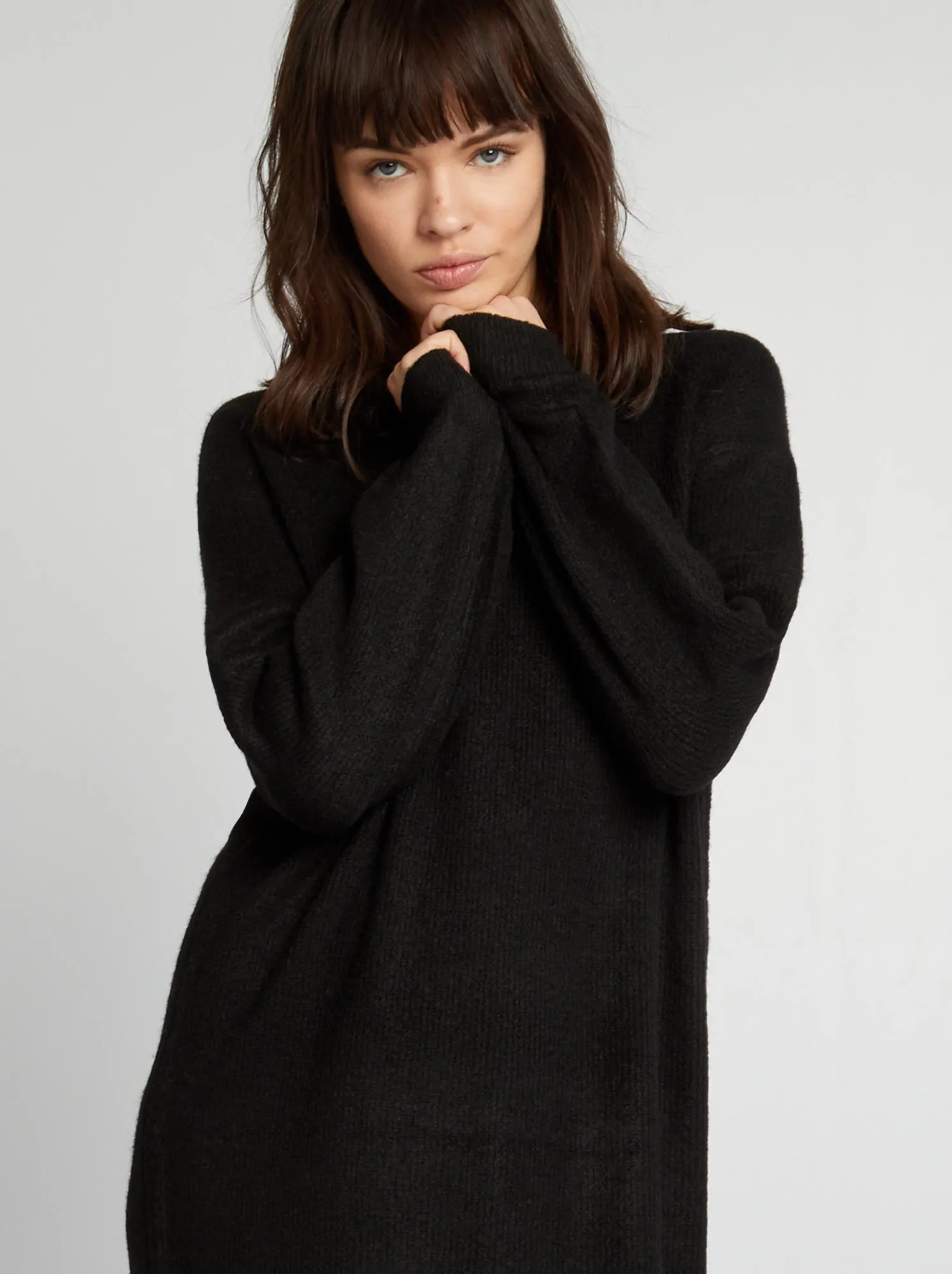 Maxi pull lunghezza midi - nero