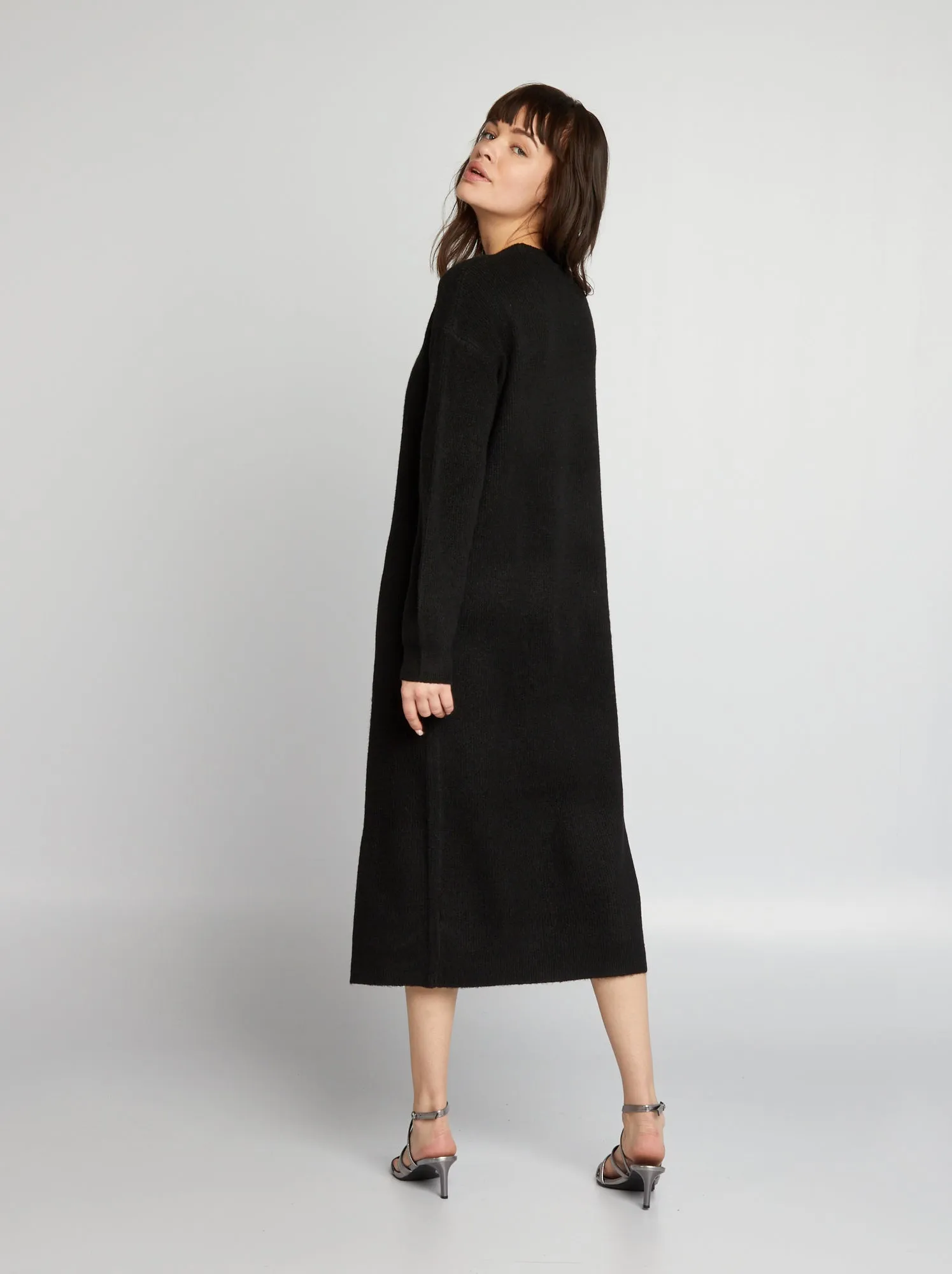 Maxi pull lunghezza midi - nero