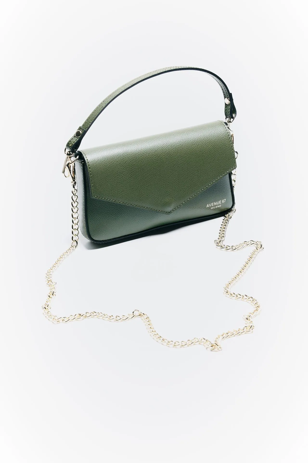 Mini bag LEONOR in pelle verde 