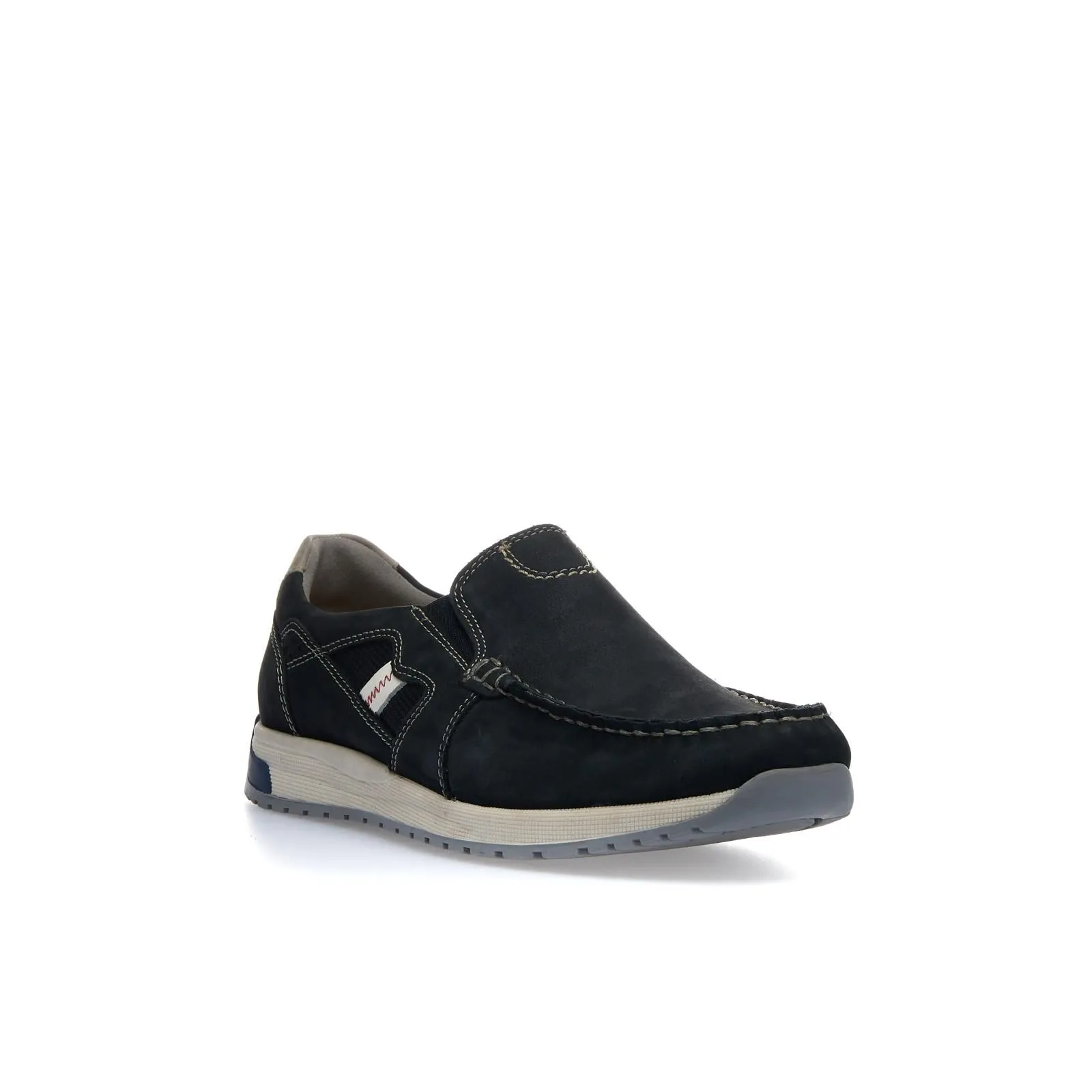 Mocassini blu in pelle da uomo