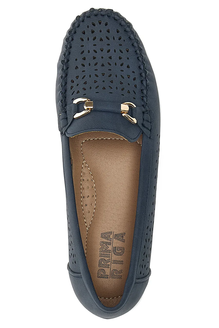 Mocassini Blu Traforati Prima Riga 3178