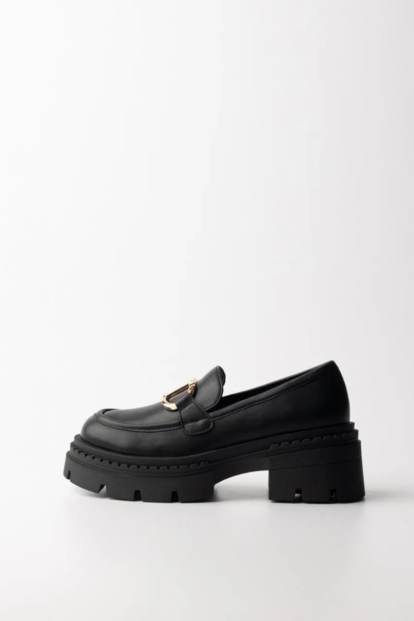 Mocassini con logo Oval T Nero