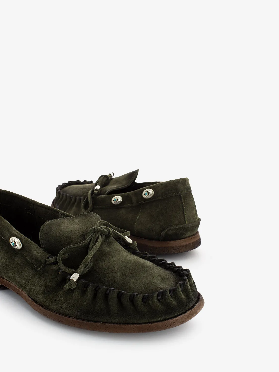 Mocassini in suede con accessorio kaky