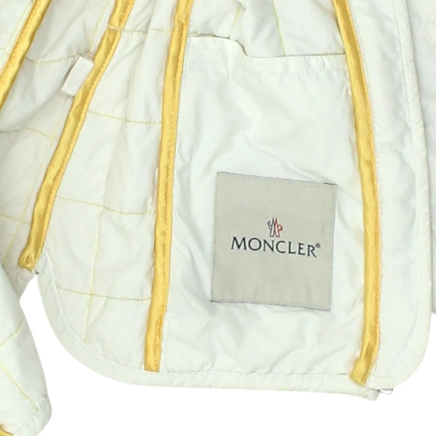 Moncler Girls White Quilted Jacket | Vintage Kids High End Designer Coat VTG